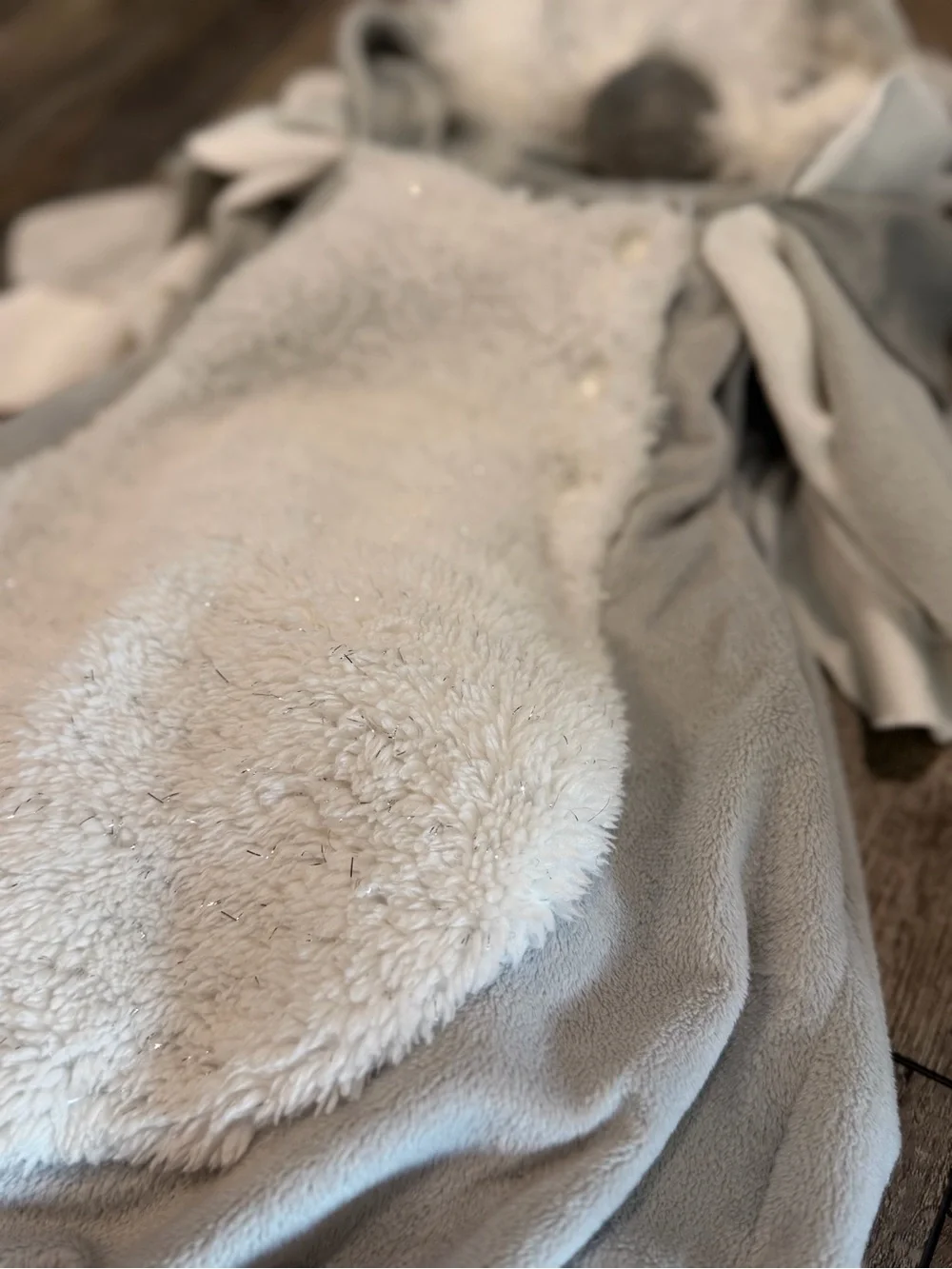 🦉Snowy Owl Costume Romper with Hood and Booties - Light Gray & Cream. Size 0-6m